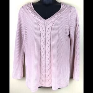 WESTPORT Pullover VNeck Sweater Braid Detail Sz XL